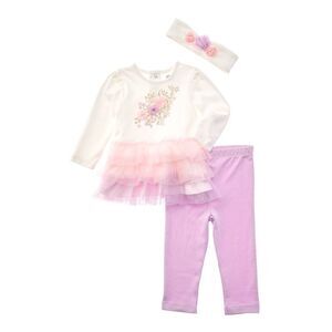 Little Me Girls  Floral Tutu Set, Purple